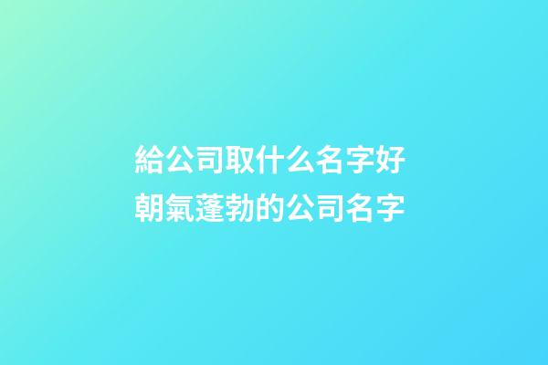 給公司取什么名字好 朝氣蓬勃的公司名字-第1張-公司起名-玄機派